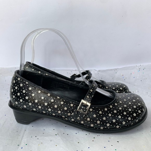 Very Volatile Black  Vegan Leather Chunky Style Star Print Mary Janes  Size 6.5 - Picture 3 of 14